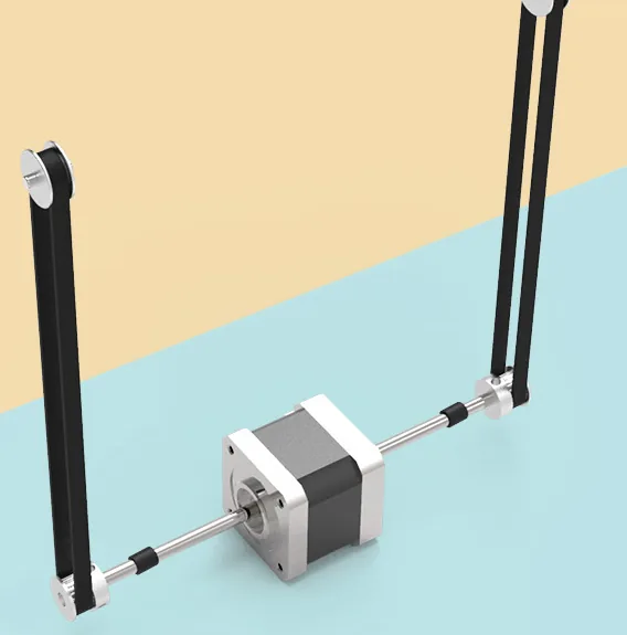 Belt drive and stepper motor assembly with precision bearings